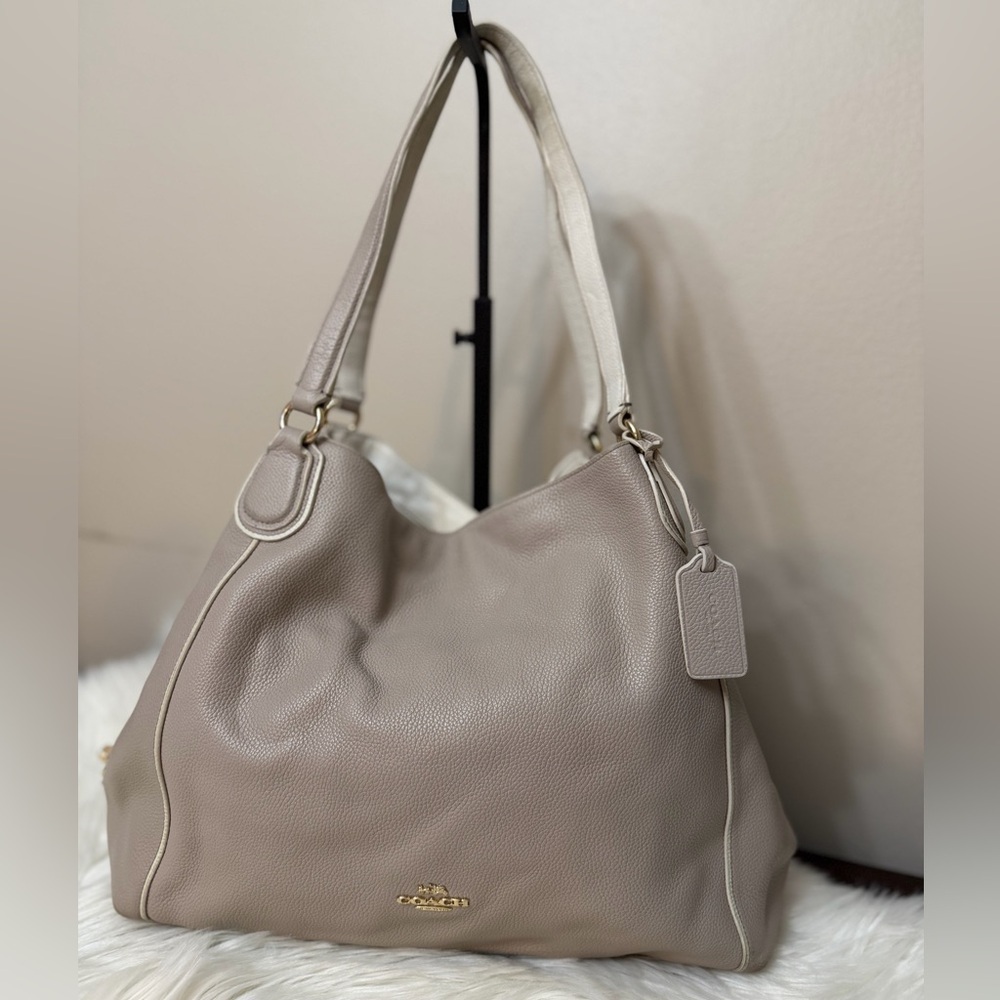 Coach Beige Leather Hobo Bag
